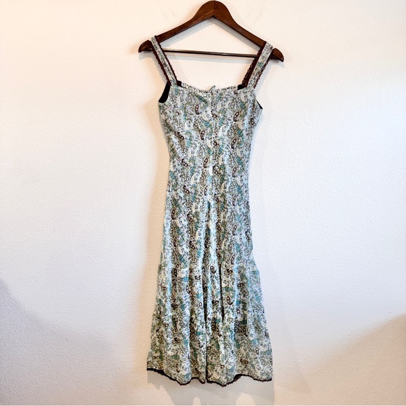 Cottagecore Paisley Midi Dress Boho Prairie Meadow S - Picture 9 of 11